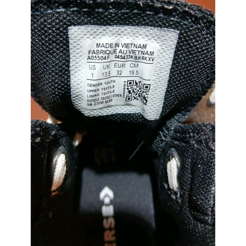 Converse Chuck Taylor All Star Hi Cooper Black Glittery Shoes Size 1 Youth #1421 - Picture 6 of 9
